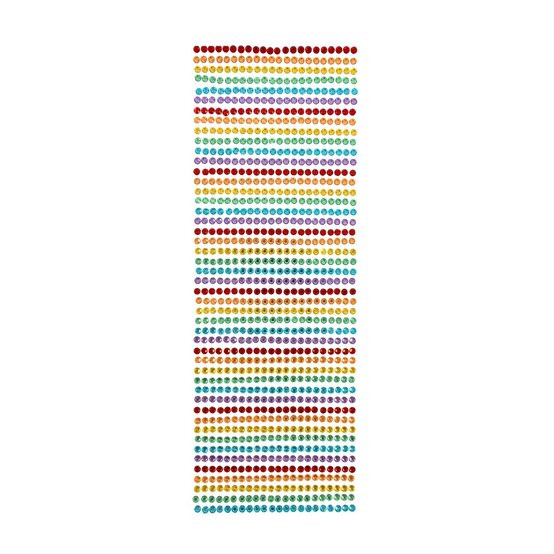 Rainbow Adhesive Gem Strips 4mm 47 Pack