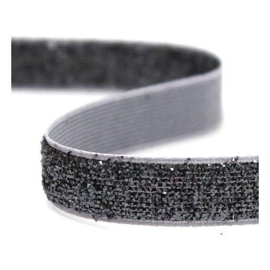 Metallic Metal Grey Woven Sparkle Ribbon 10mm x 2.5m