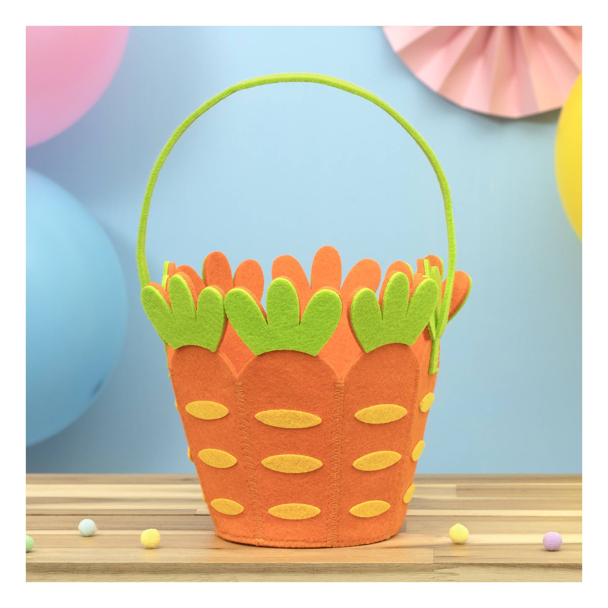 Carrot Felt Bucket