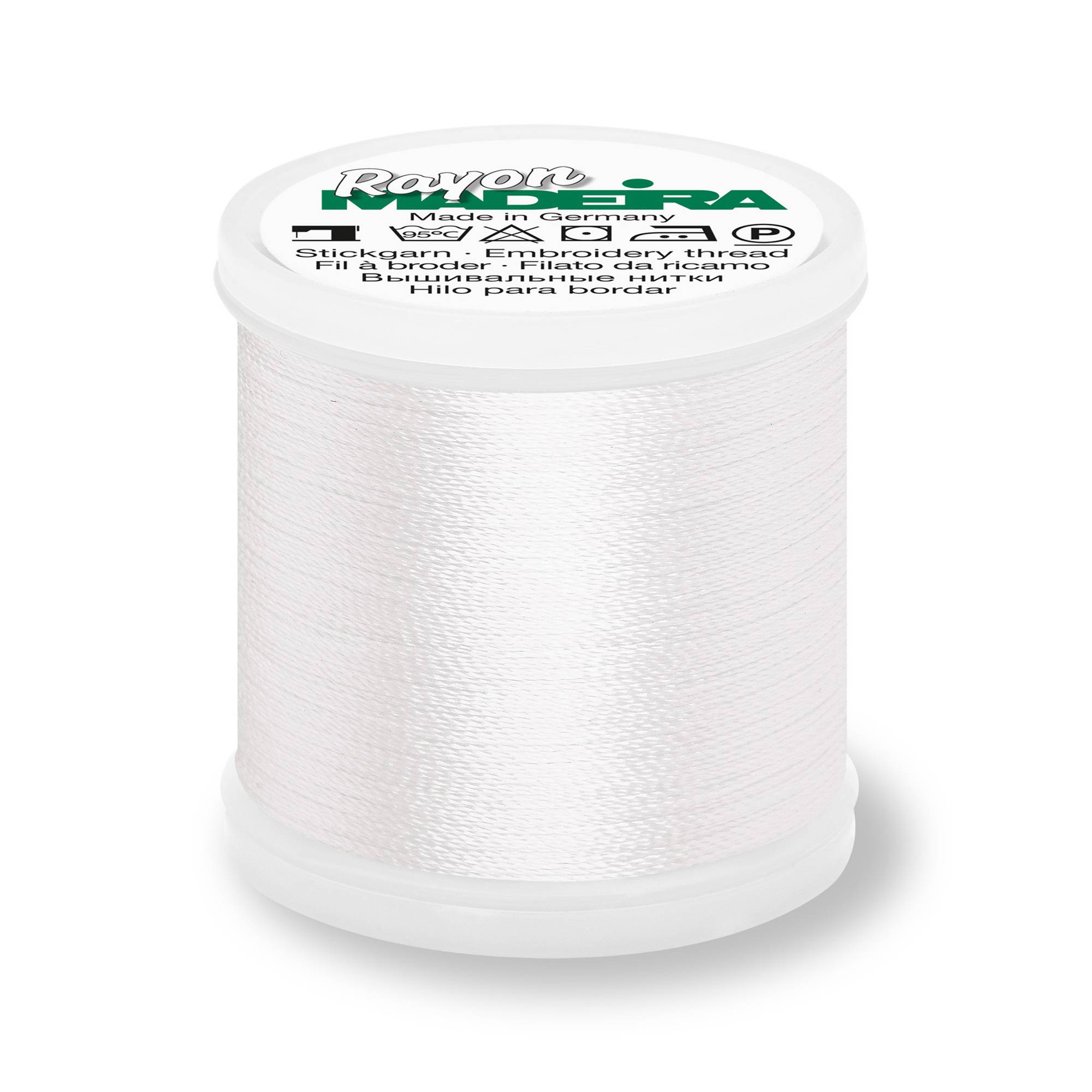 Madeira Bright White Rayon 40 Thread 200m (1001)