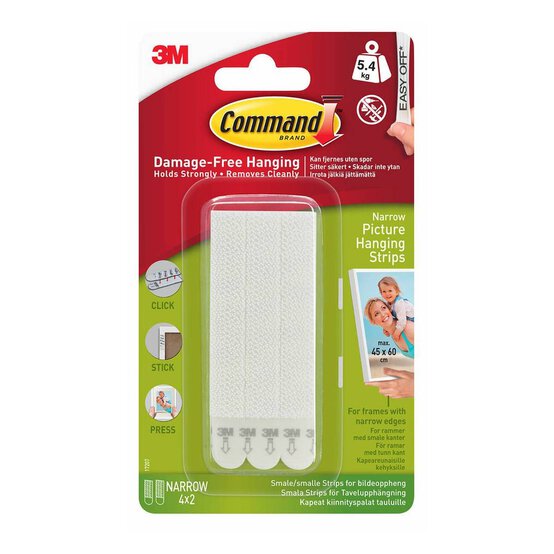 Command Narrow Picture Hanging Strips 4 Pieces