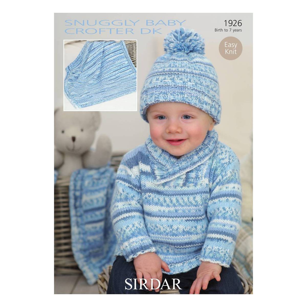 Sirdar Snuggly Baby Crofter DK Sweater Hat and Blanket Digital Pattern 1926