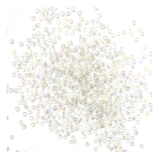 Iridescent Clear Seed Beads 3mm 50g