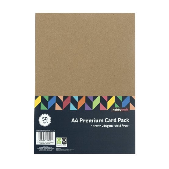 Kraft Premium Card A4 50 Pack