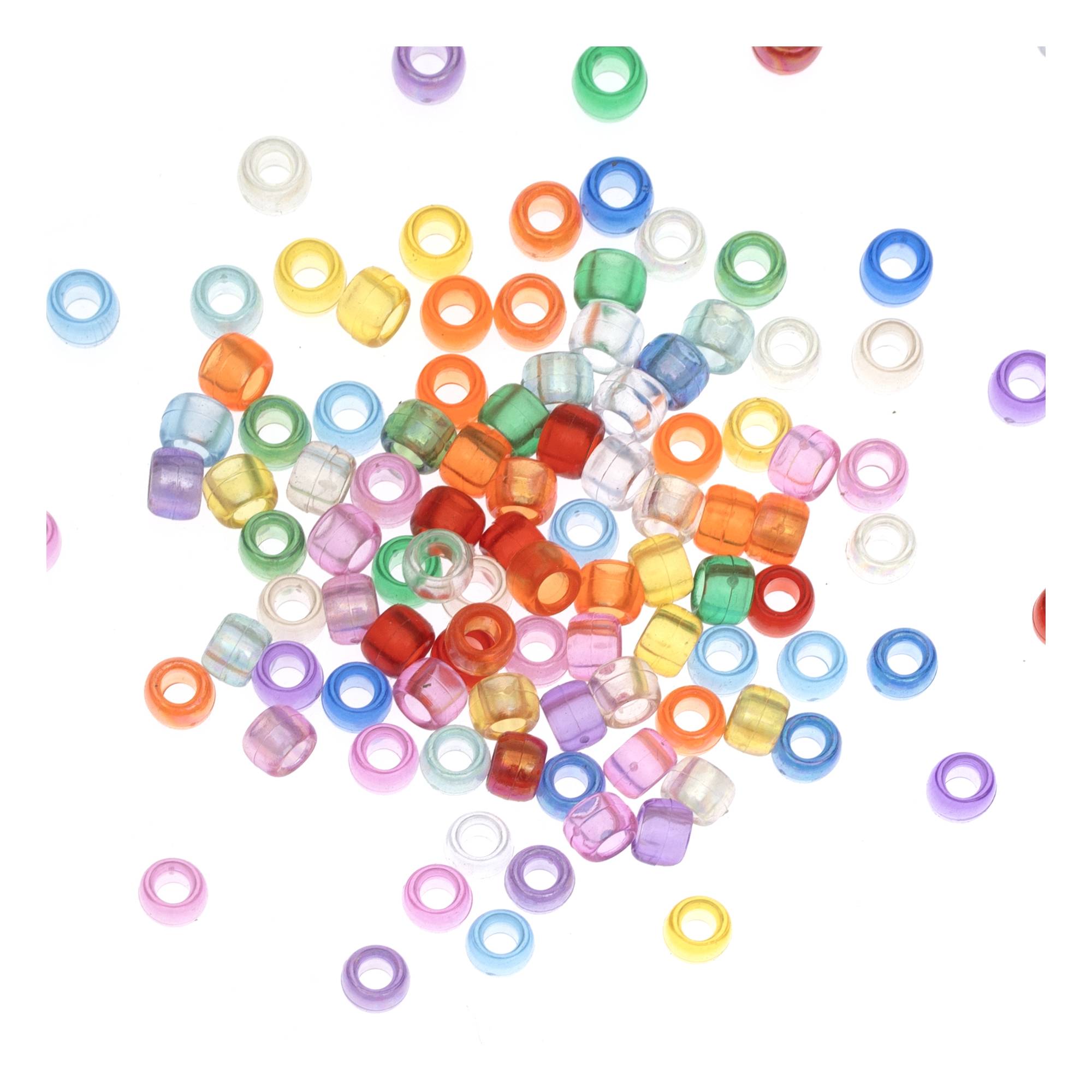 Mixed Iridescent Pastel Pony Beads 50g