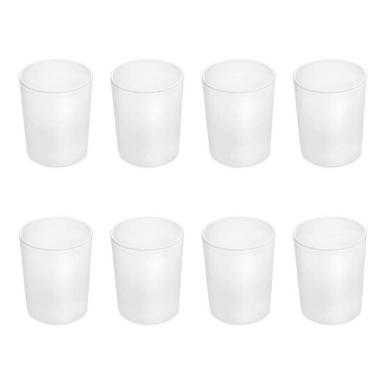 Frosted Glass Candle Holder 6.5cm 8 Pack