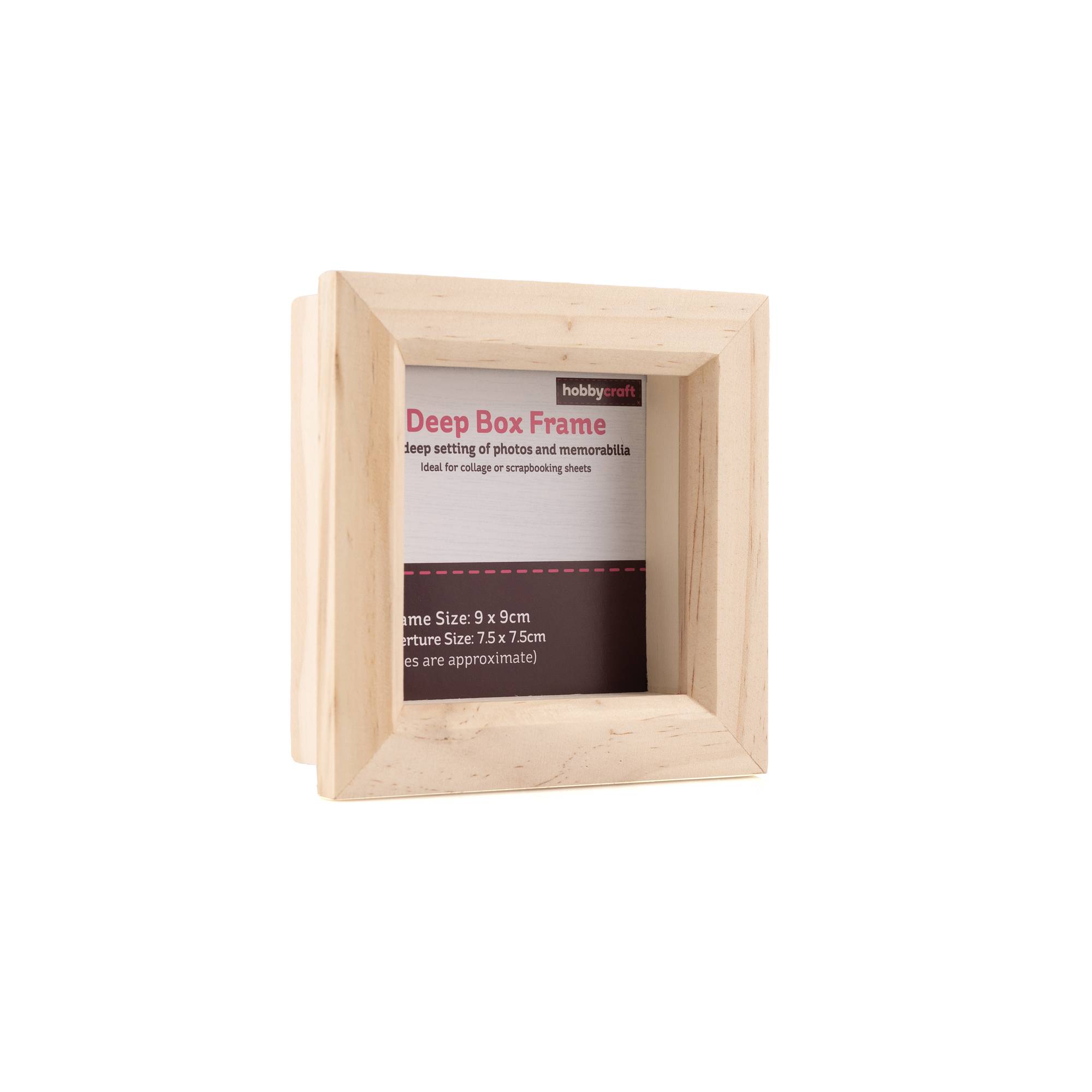 Natural Pine Deep Box Frame 7.5cm x 7.5cm