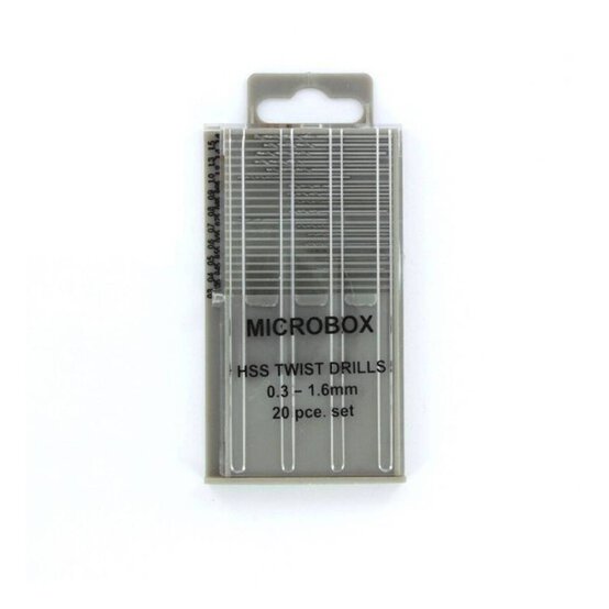 Modelcraft Microbox HSS Twist Drill Set 20 Pack