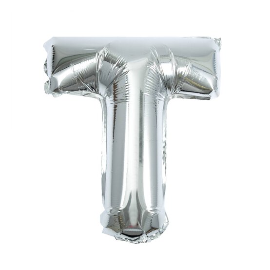 Silver Foil Letter T Balloon