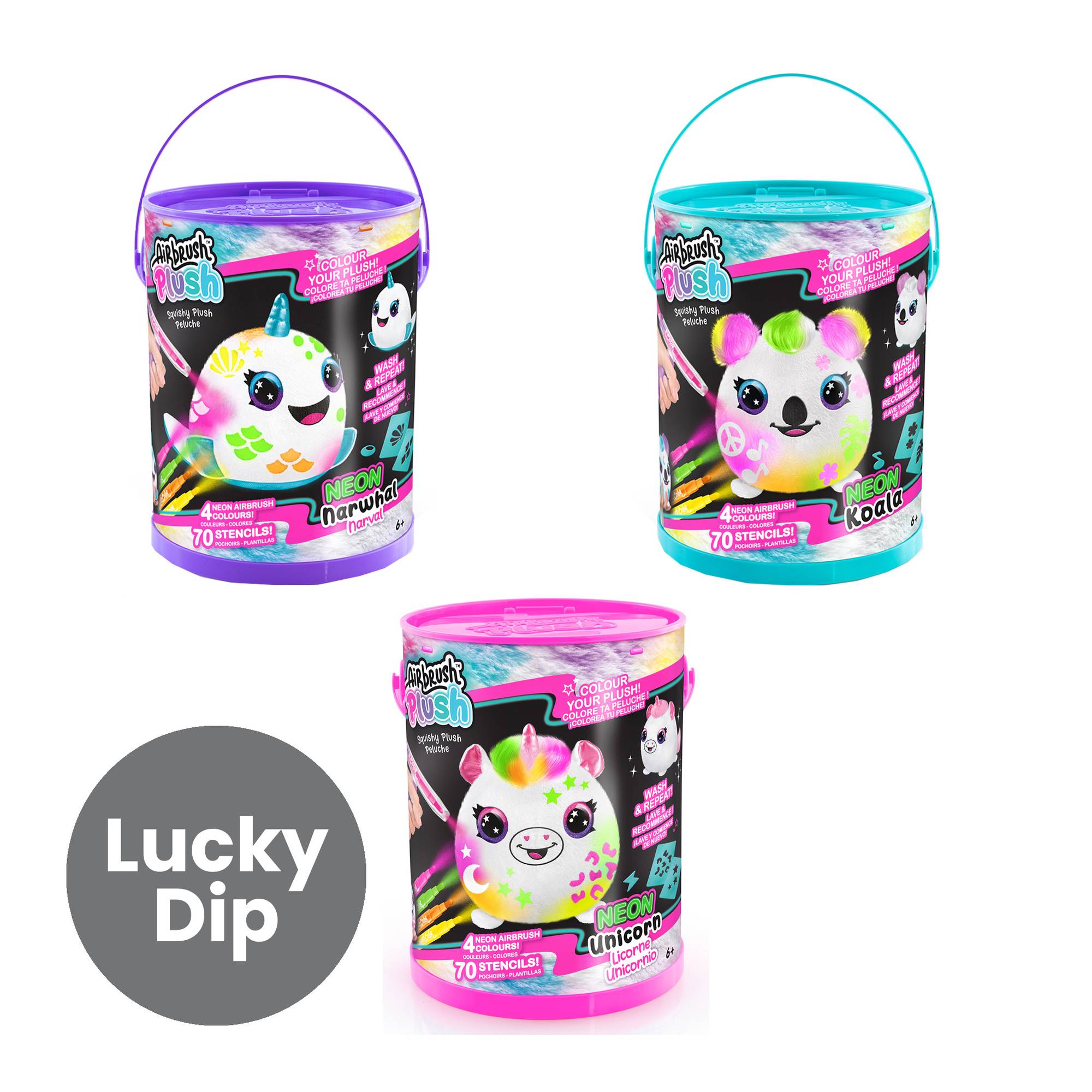 Assorted Airbrush Squishy Plush Neon