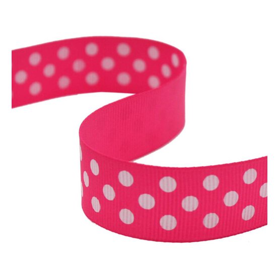 Hot Pink Spots Grosgrain Ribbon 19mm x 4m
