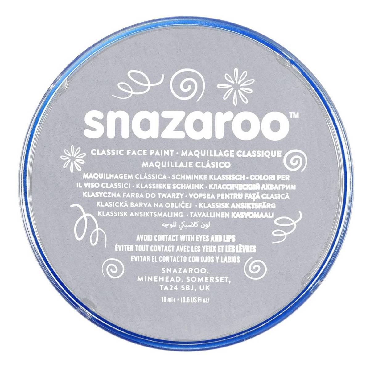 Snazaroo Light Grey Face Paint Compact 18ml