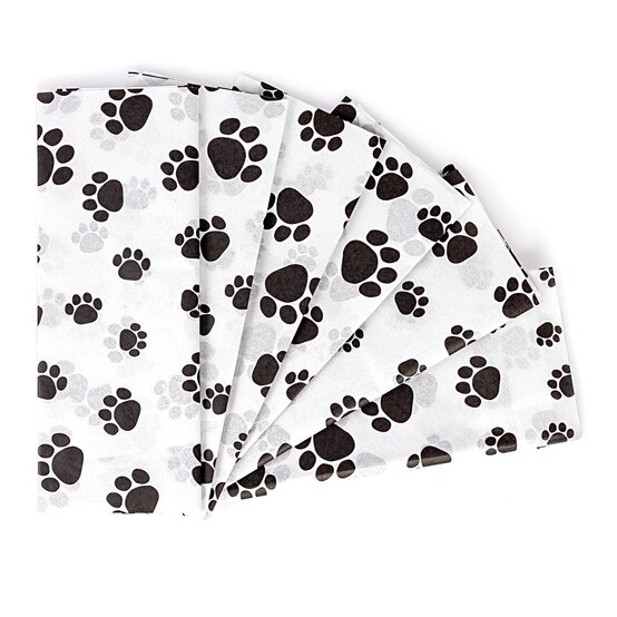 Paw Print Printed Tissue Paper 50cm x 75cm 6 Pack