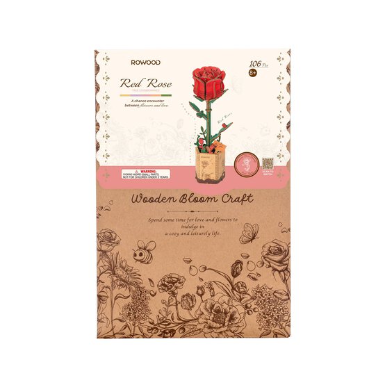 Rowood Red Rose Wooden Flower Kit
