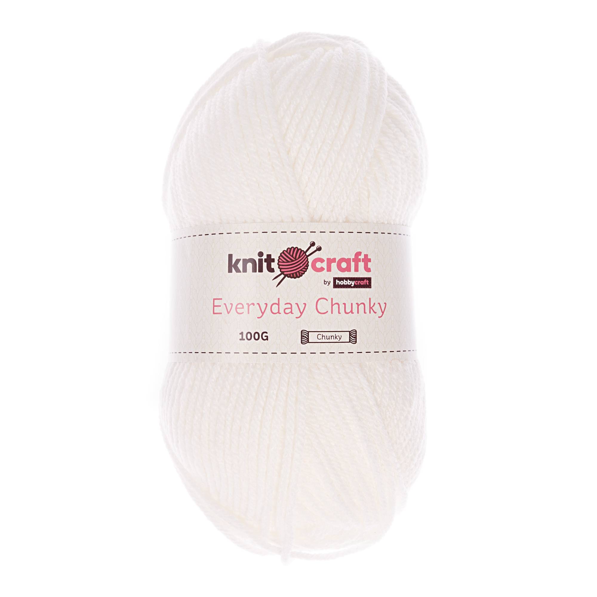 Knitcraft White Everyday Chunky Yarn 100g