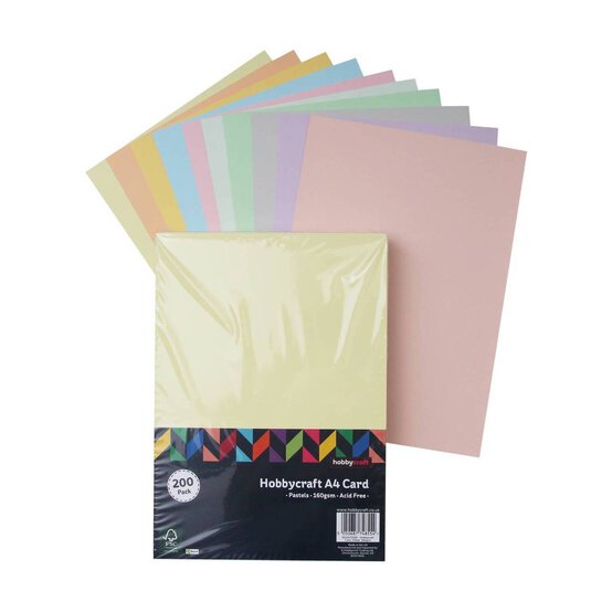Pastel Card A4 200 Pack