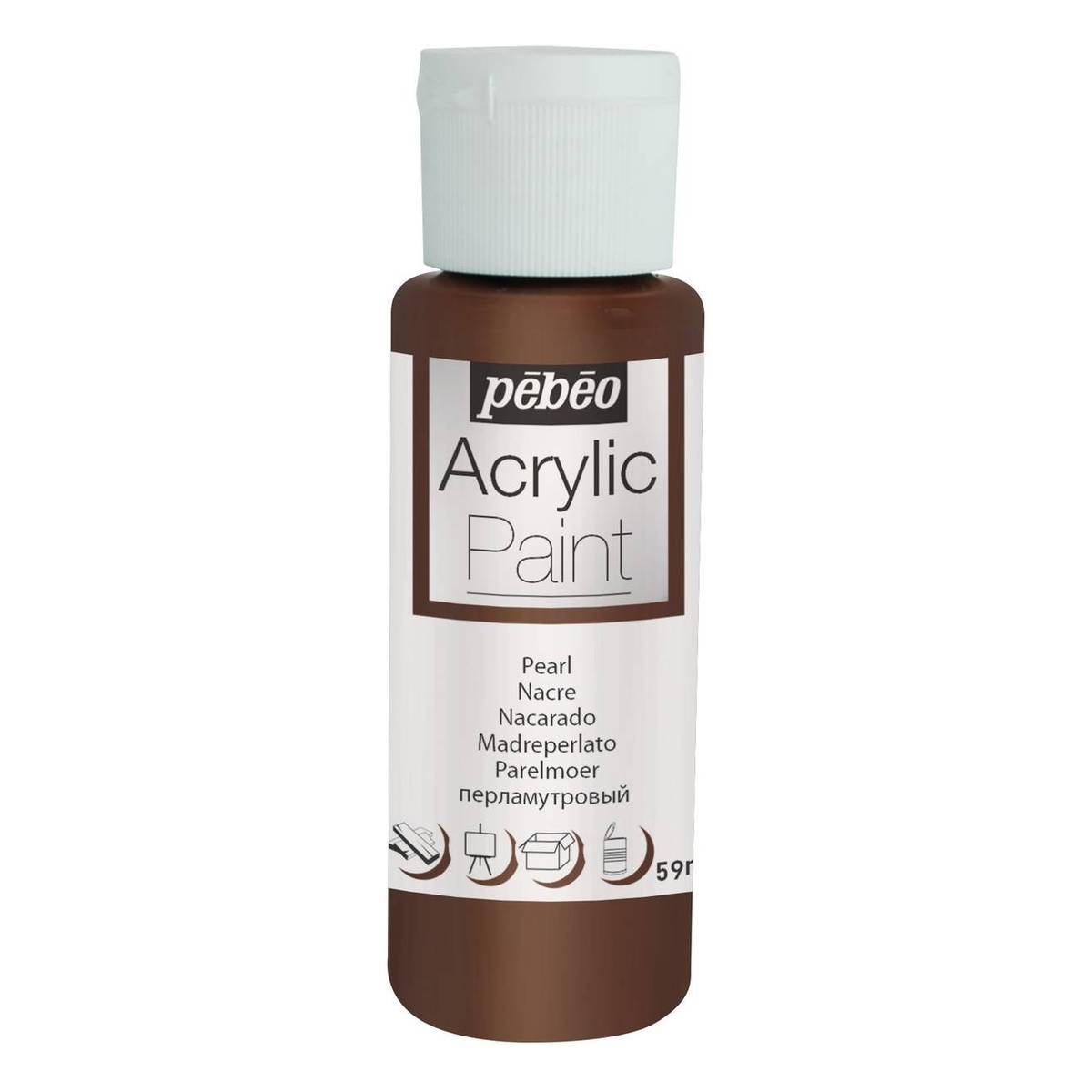 Pebeo Chocolate Pearl Acrylic Craft Paint 59ml
