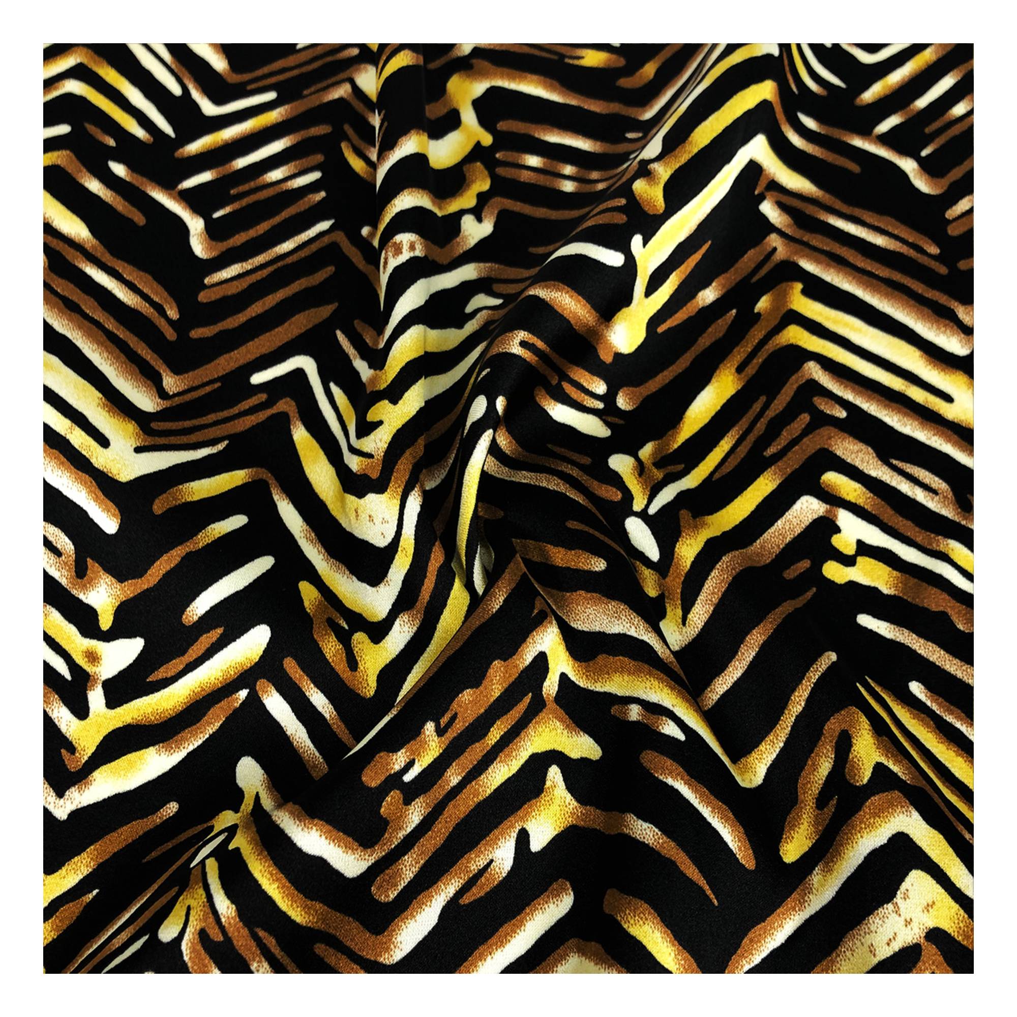 Brown Silky Animal Print Fabric by the Metre