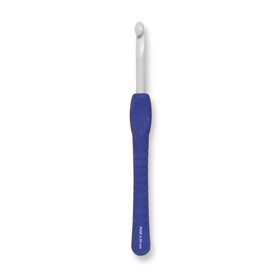Pony Blue Easy Grip Crochet Hook 6mm x 14cm