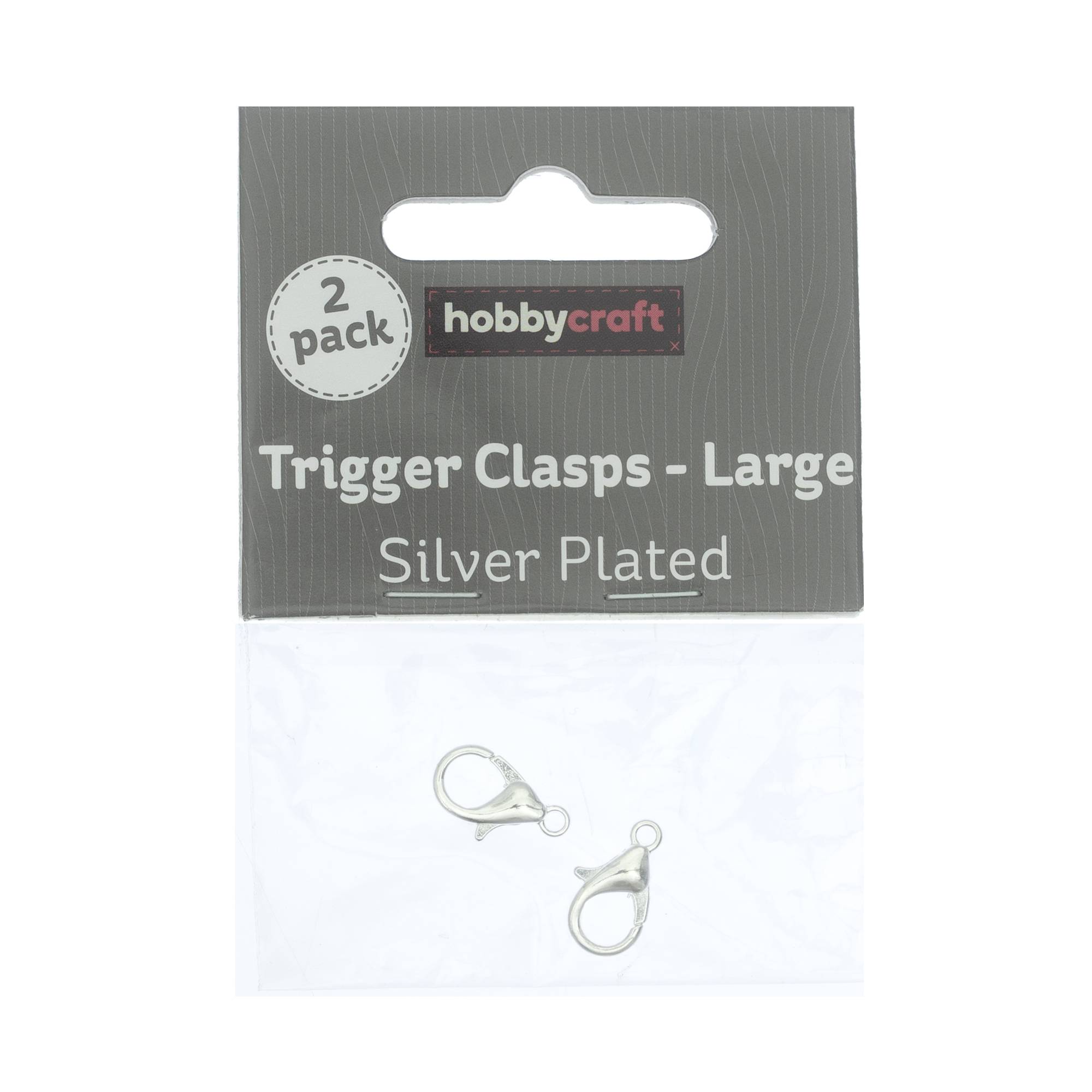 Silver Plated Trigger Clasp 15 x 6mm 2 Pack