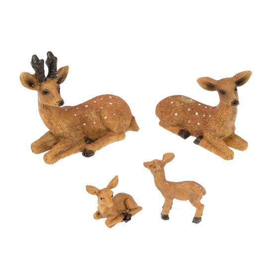 Christmas Deer Resin Decorations 4 Pack