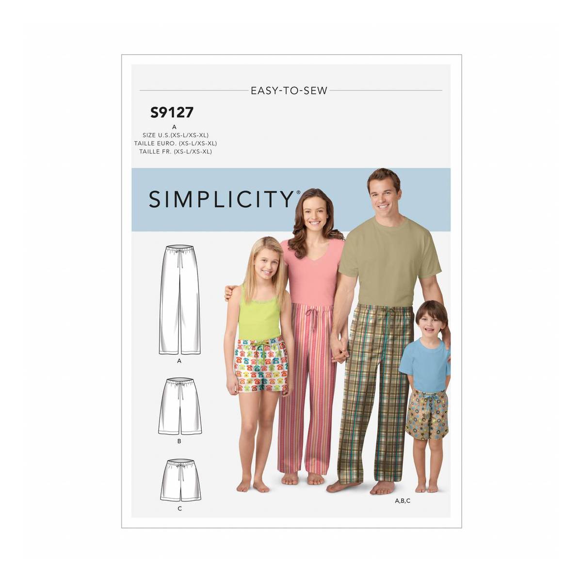 Simplicity Unisex Sleepwear Sewing Pattern S9127