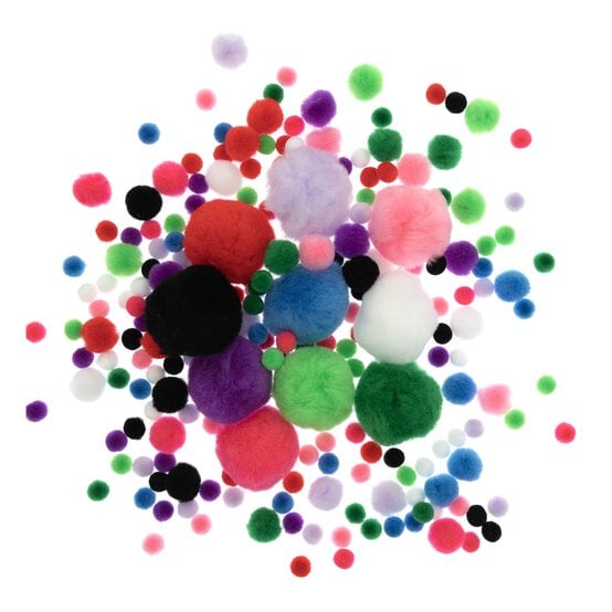 Assorted Pom Poms 200 Pack