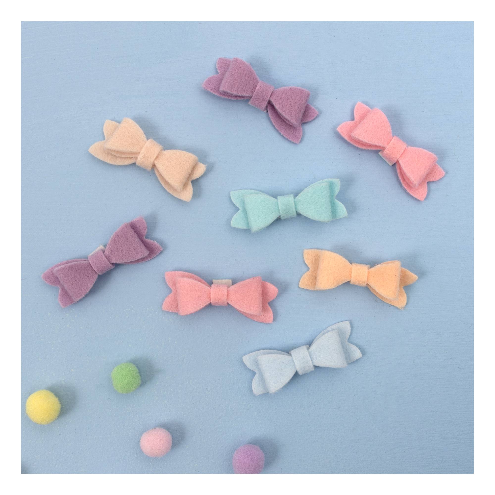 Pastel Felt Bows 8 Pack
