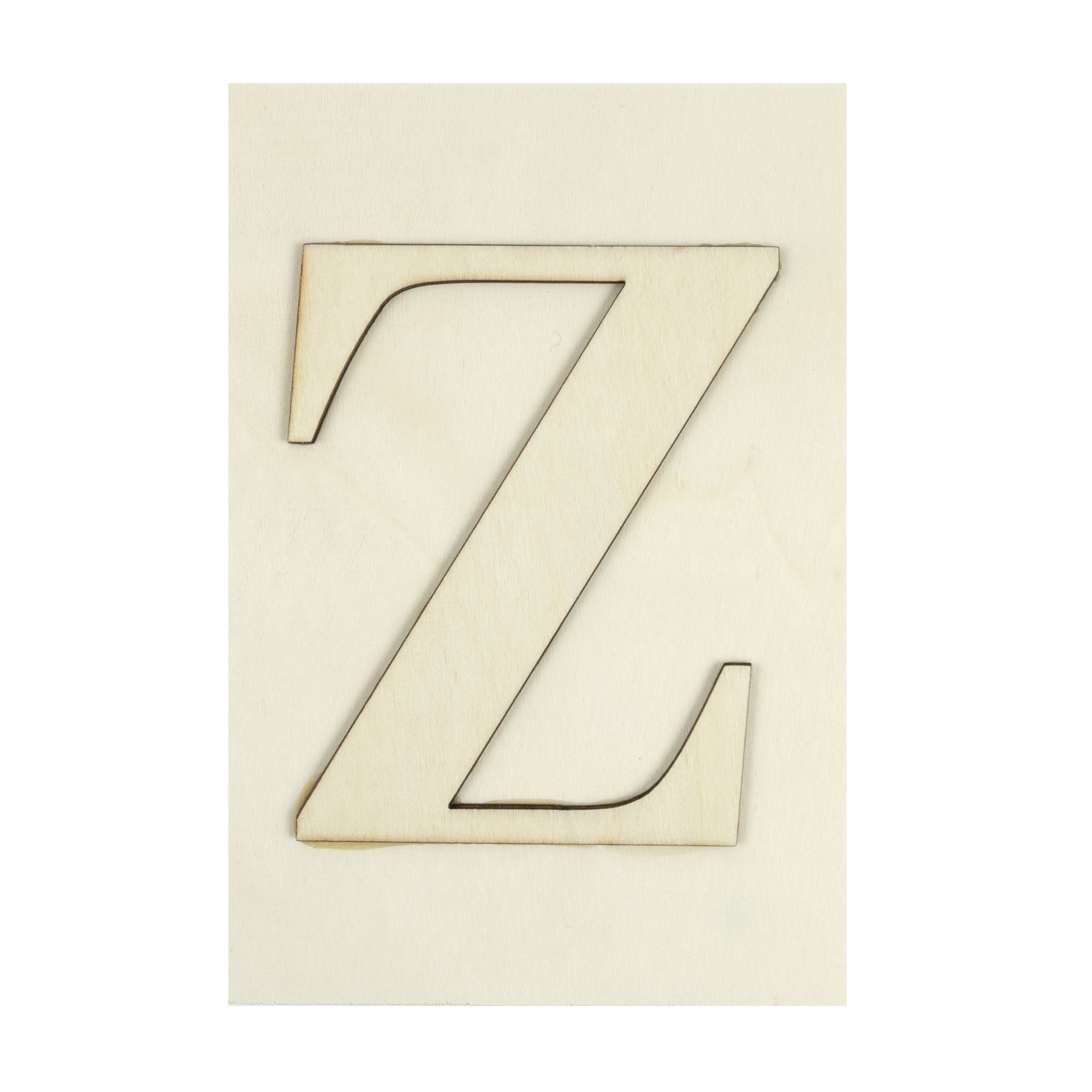Wooden Letter Z Plaque 10cm x 15cm