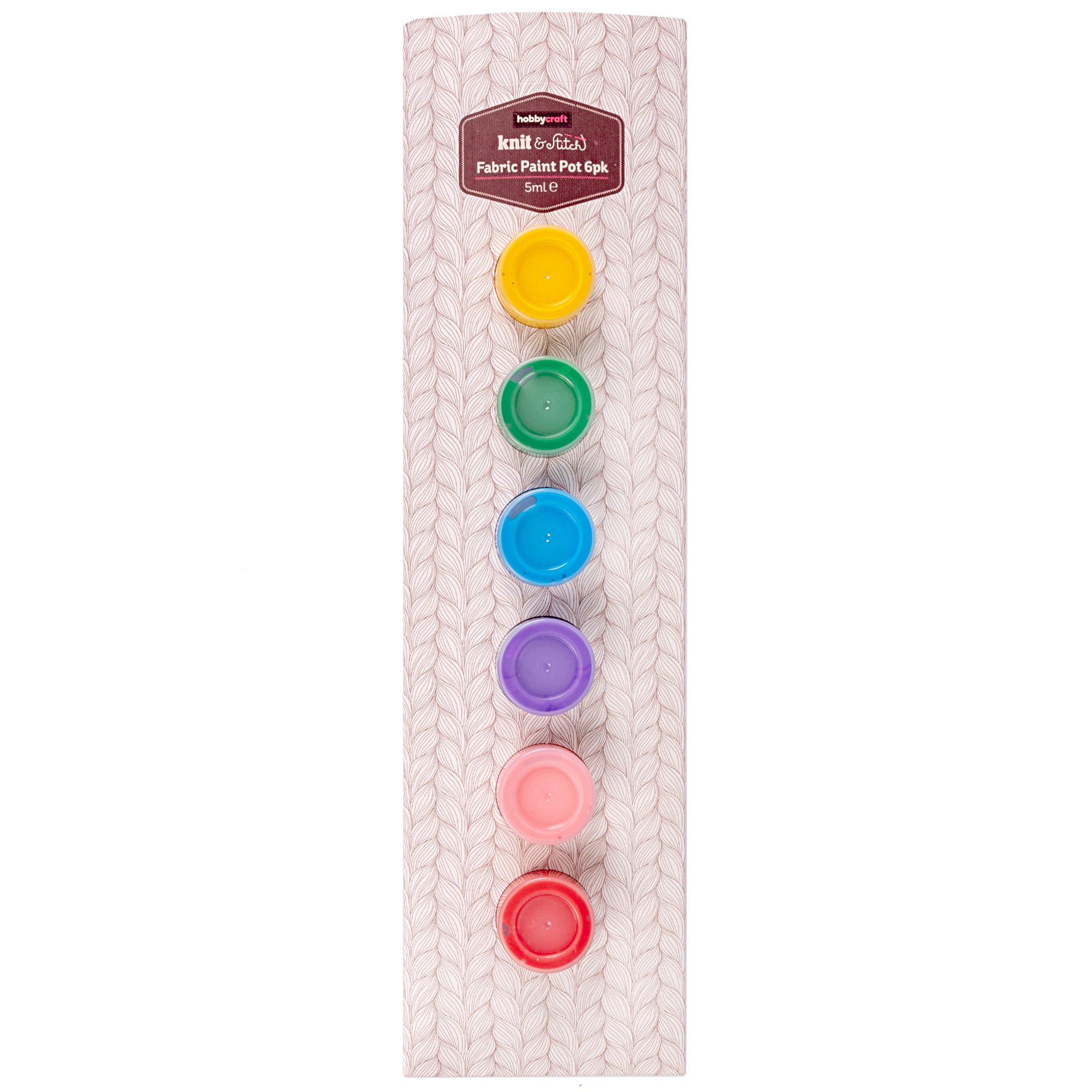 Bright Fabric Paint Pots 5ml 6 Pack