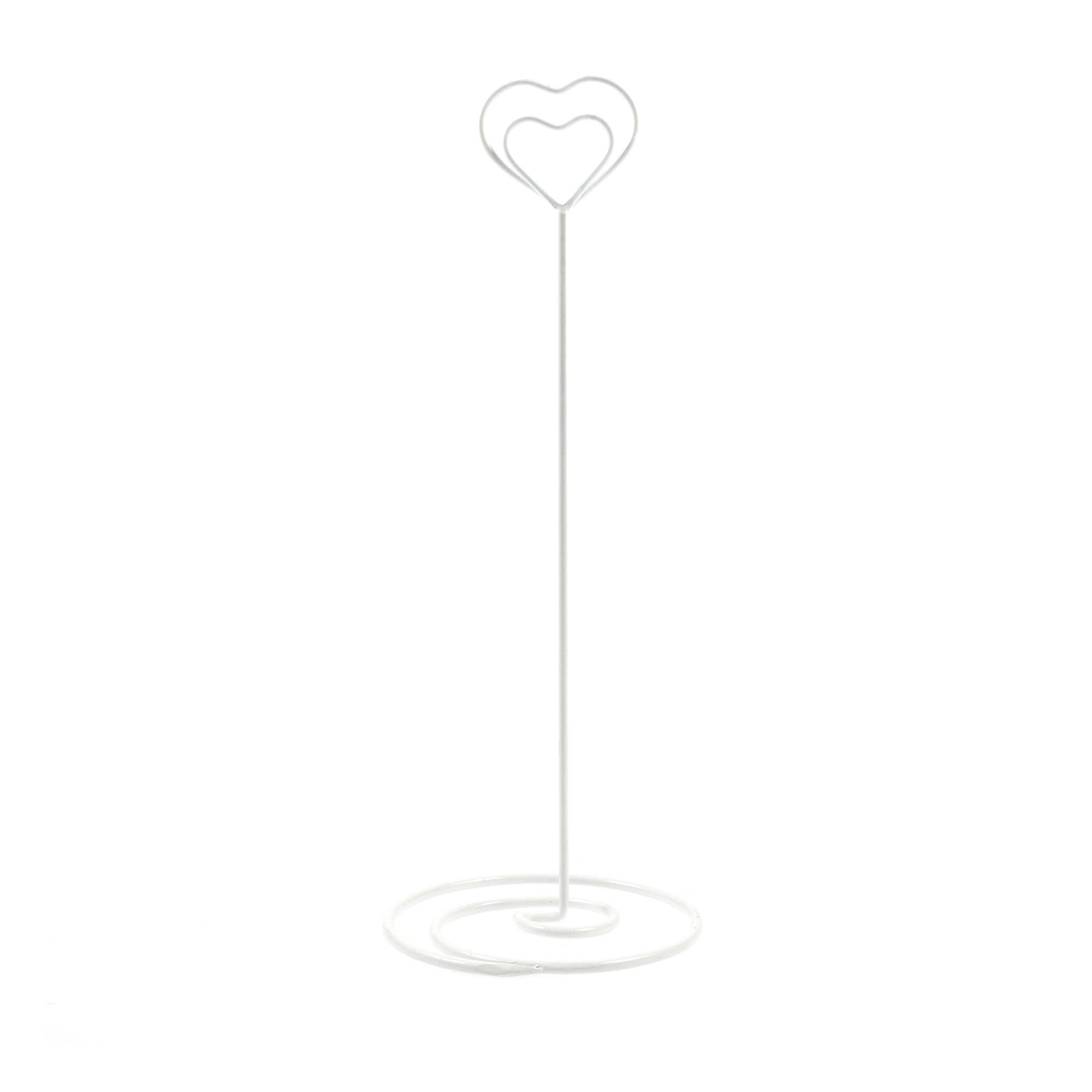 White Heart Table Number Stand
