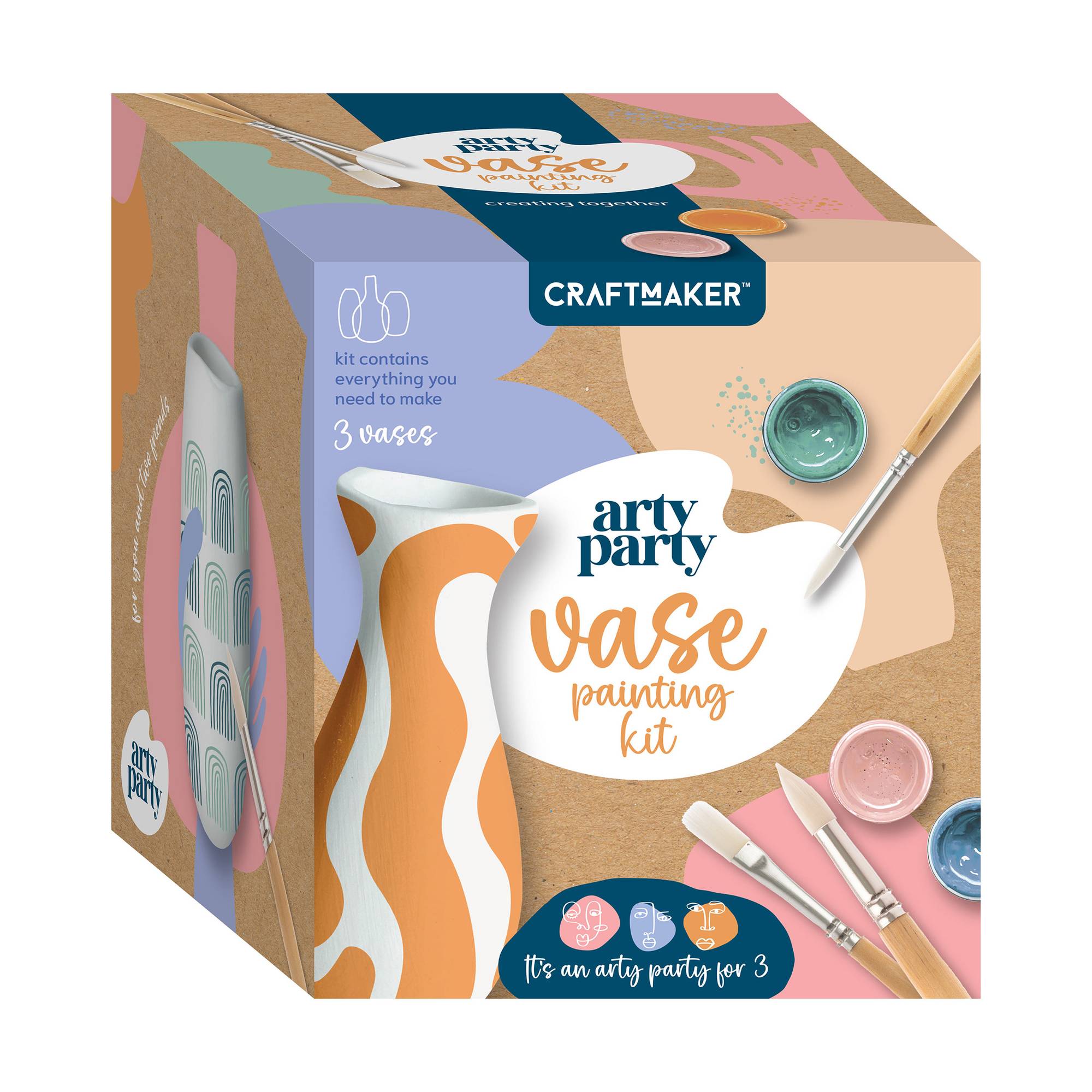 Arty Party Vase Painting Kit 3 Pack