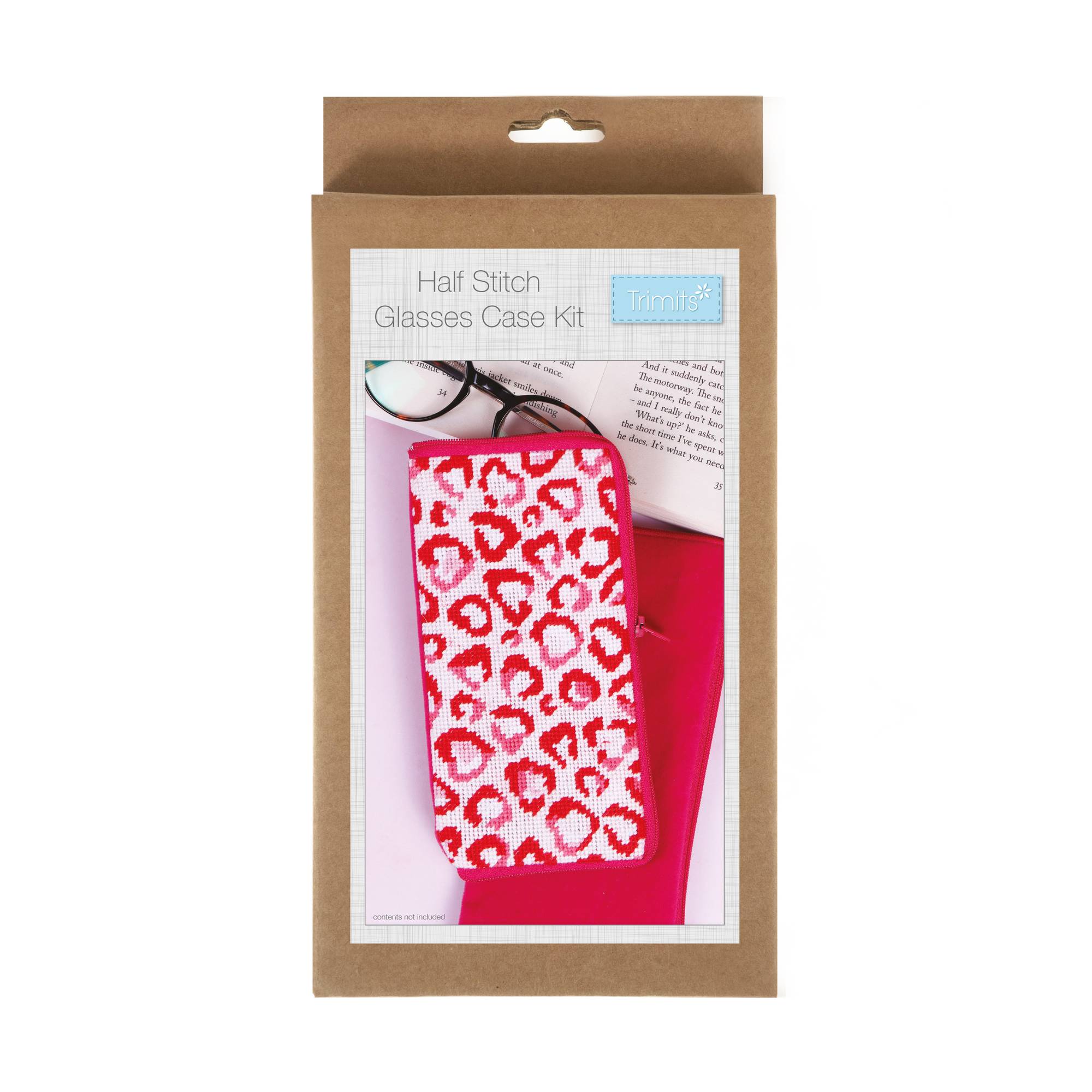 Trimits Half Stitch Leopard Print Glasses Case Kit