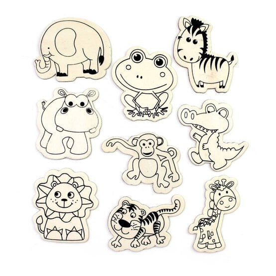 Decorate Your Own Animal Wooden Magnets 9 Pack