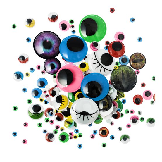 Self-Adhesive Assorted Googly Eyes 200 Pack