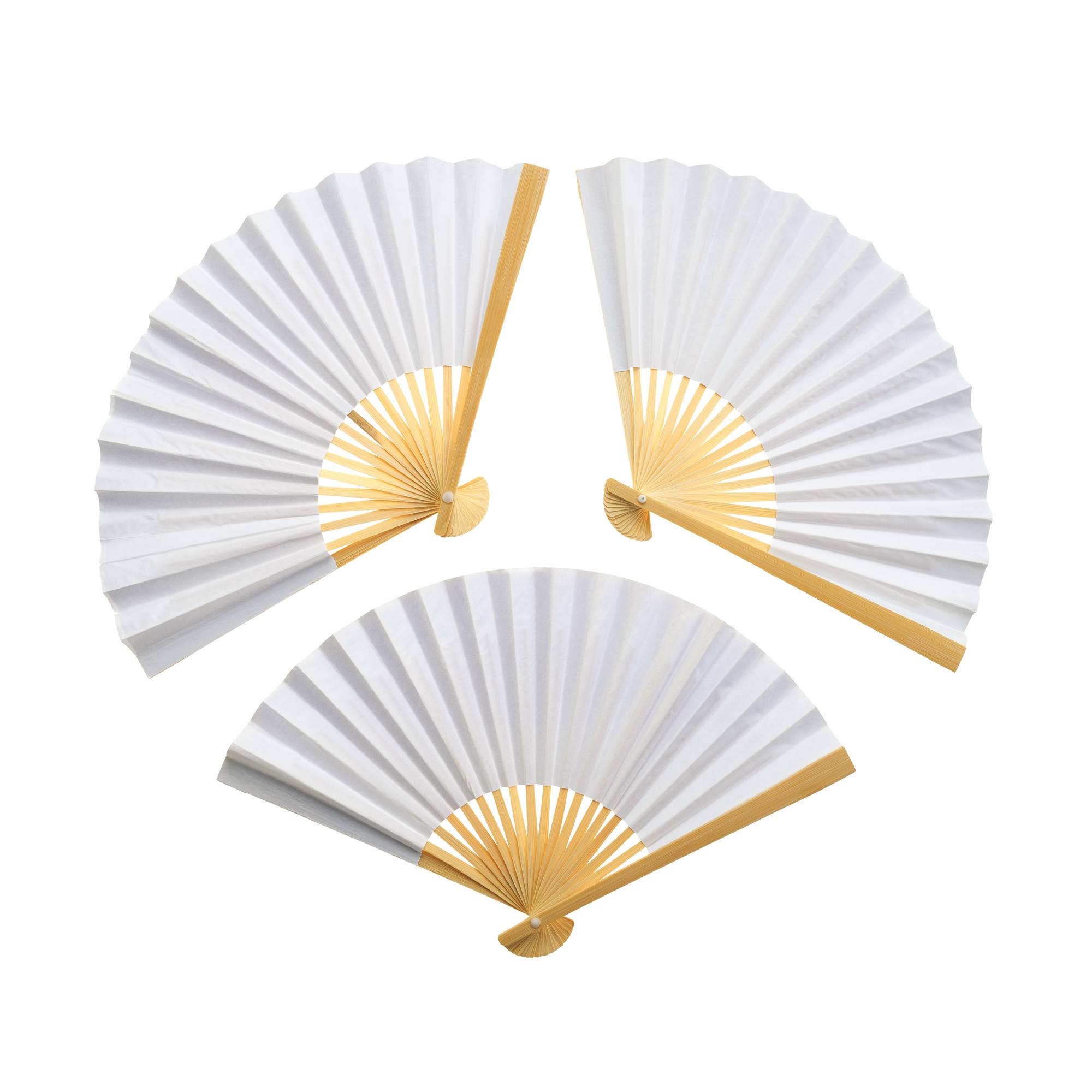 Blank Paper Fans 3 Pack