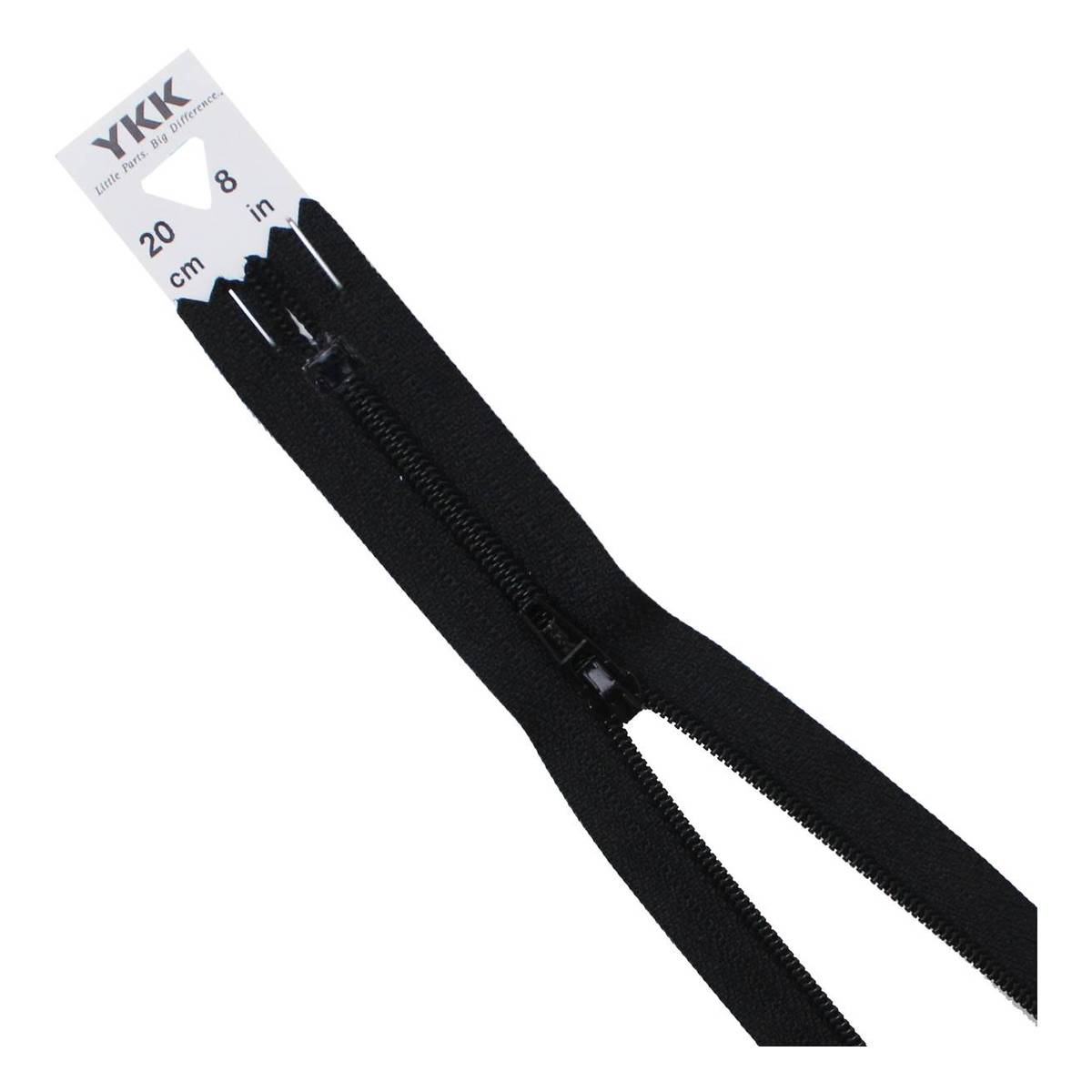 YKK Black Dress and Skirt Zip 20cm