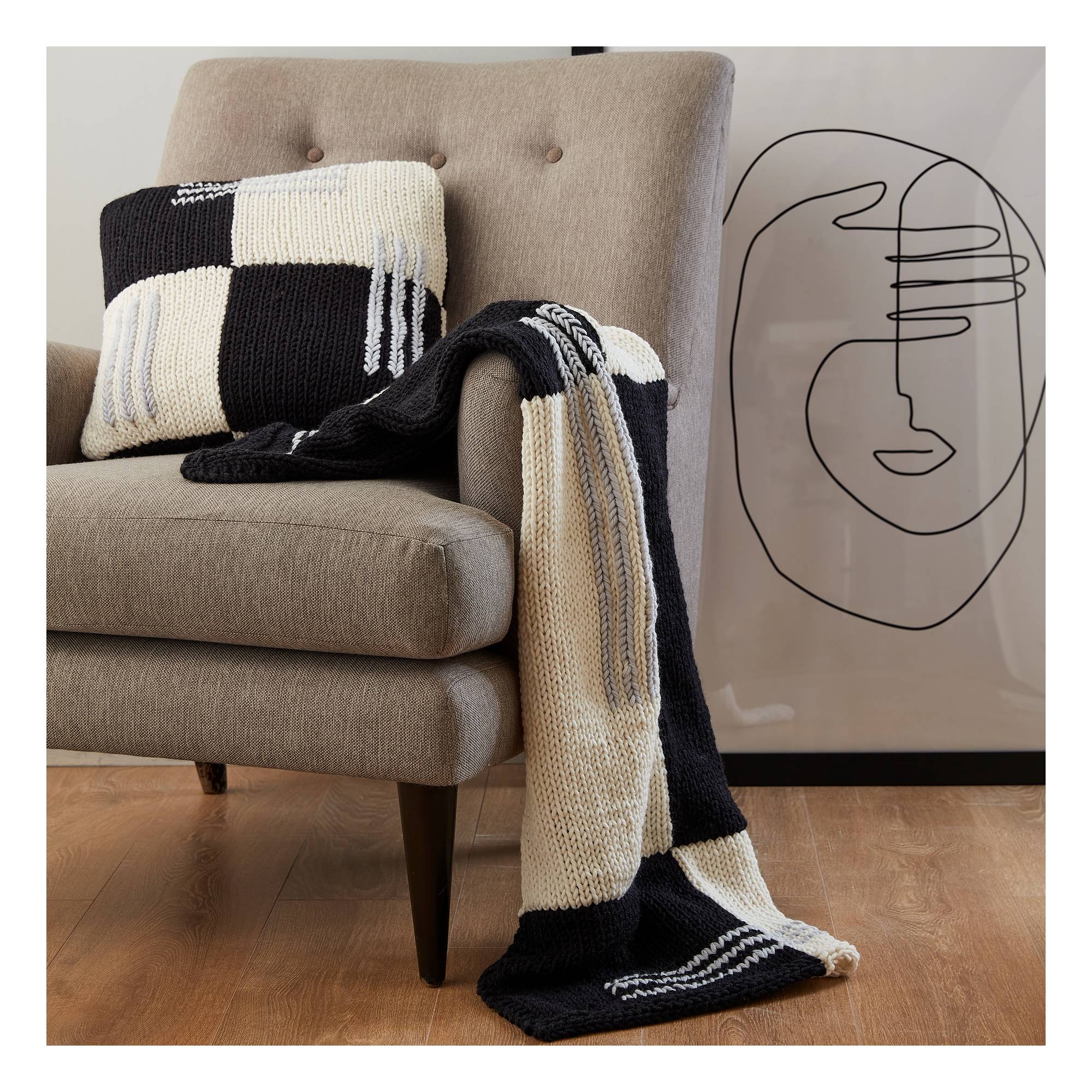 Knitcraft Modern Knitted Cushion and Blanket Digital Pattern 0289