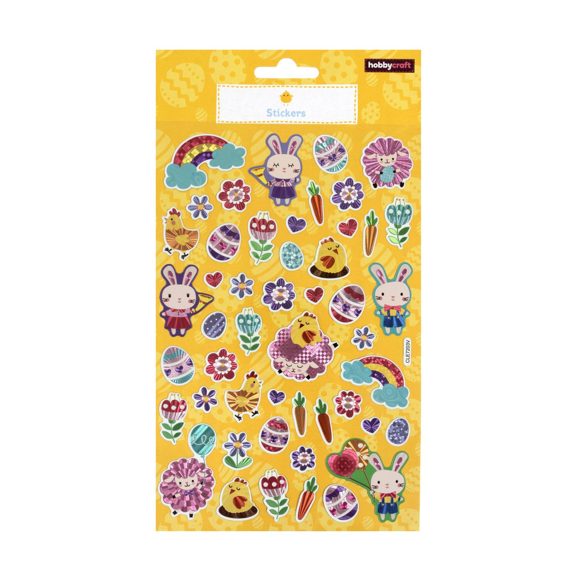 Bunny and Carrot Holographic Stickers