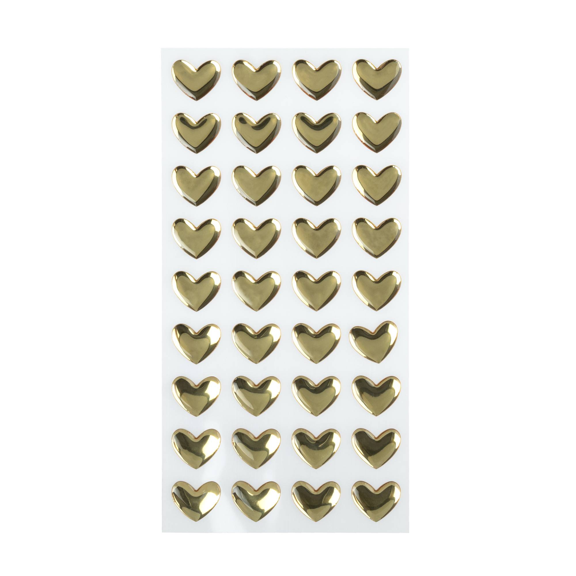 Gold Heart Epoxy Stickers 36 Pack