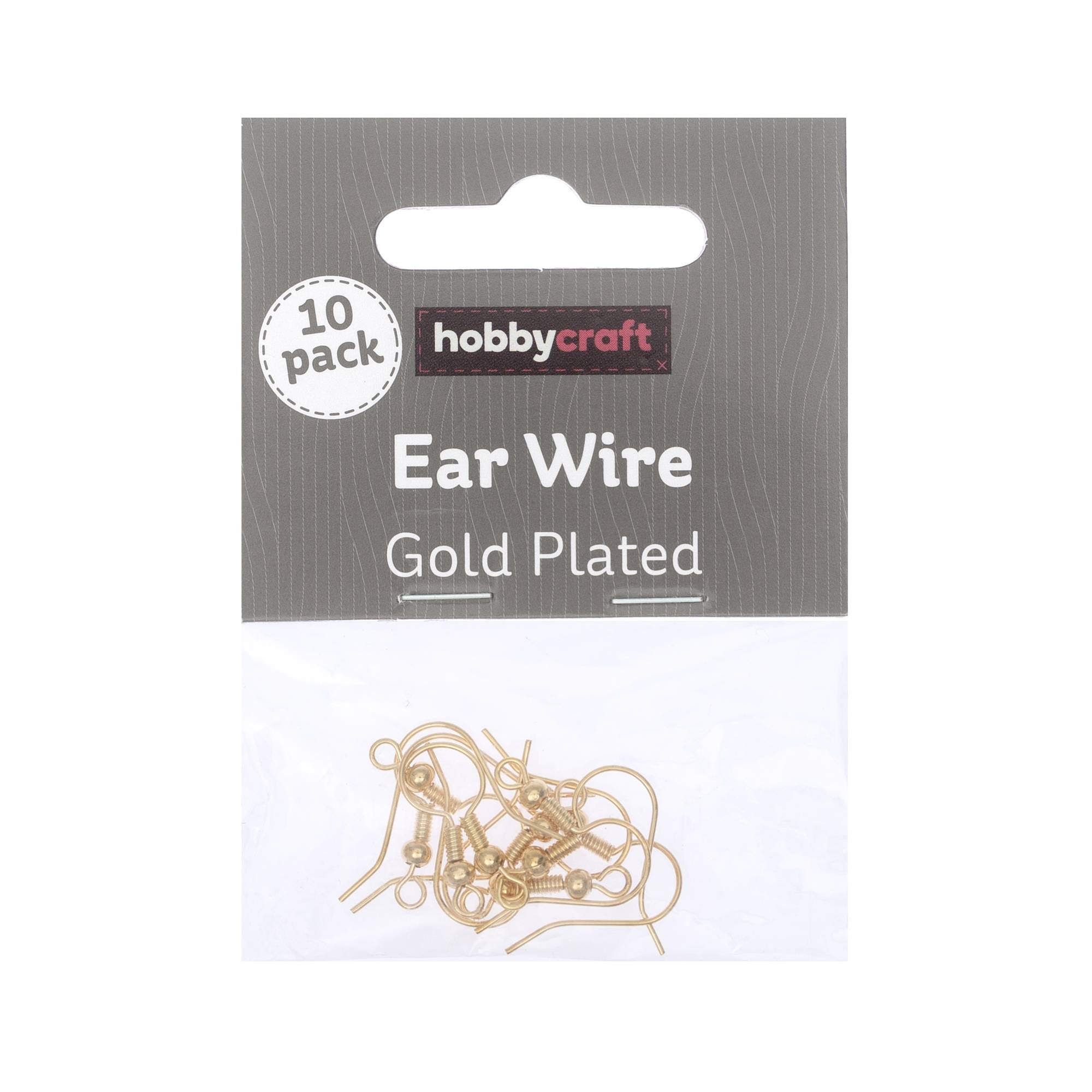 Gold-Plated Ear Wires 25mm x 20mm 10 Pack