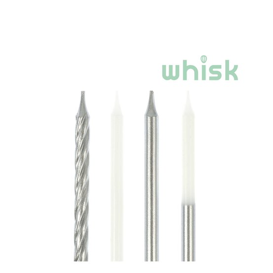 Whisk Silver Metallic Candles 24 Pack