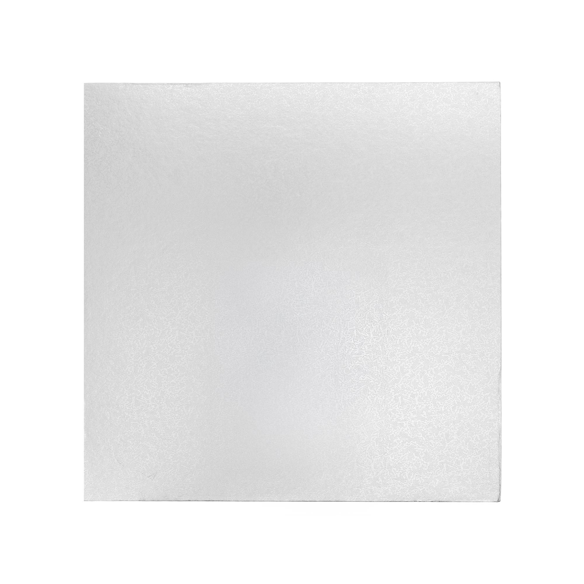 Silver Square Double Thick Card Cake Board 10 Inches