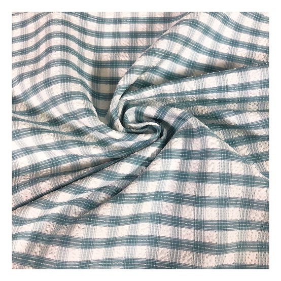 Blue Check Gingham Fabric by the Metre