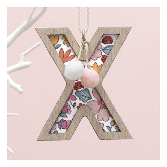 Hanging Wooden Letter X 7.5cm