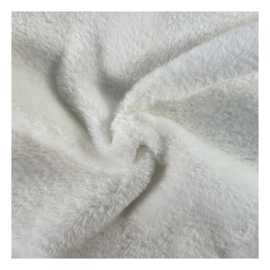 White Polyester Fur Pile Fabric by the Metre