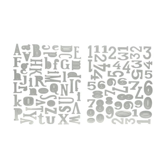 Silver Metallic Alphabet Stickers 100 Pieces