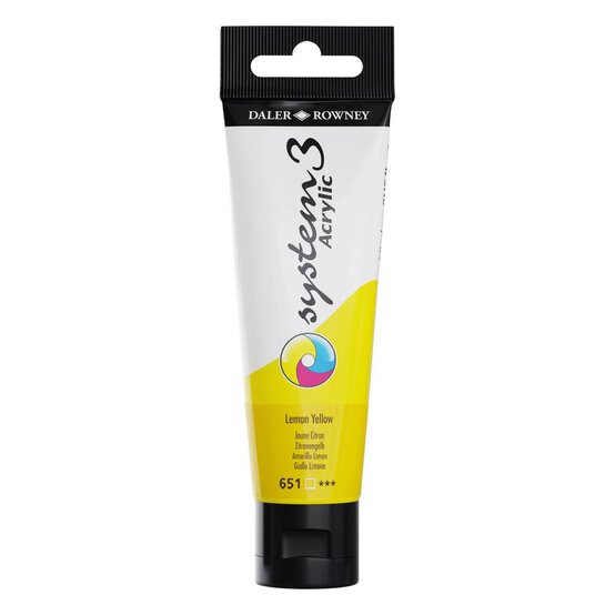 Daler-Rowney System3 Lemon Yellow Acrylic Paint 59ml