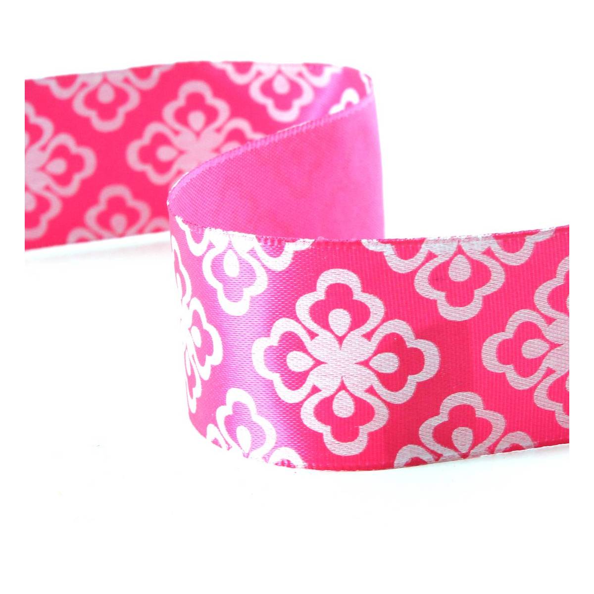 Pink Diamond Mosaic Satin Ribbon 25mm x 4m