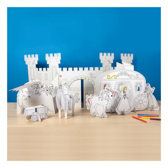 Colour-In Cardboard Tabletop Castle 103cm